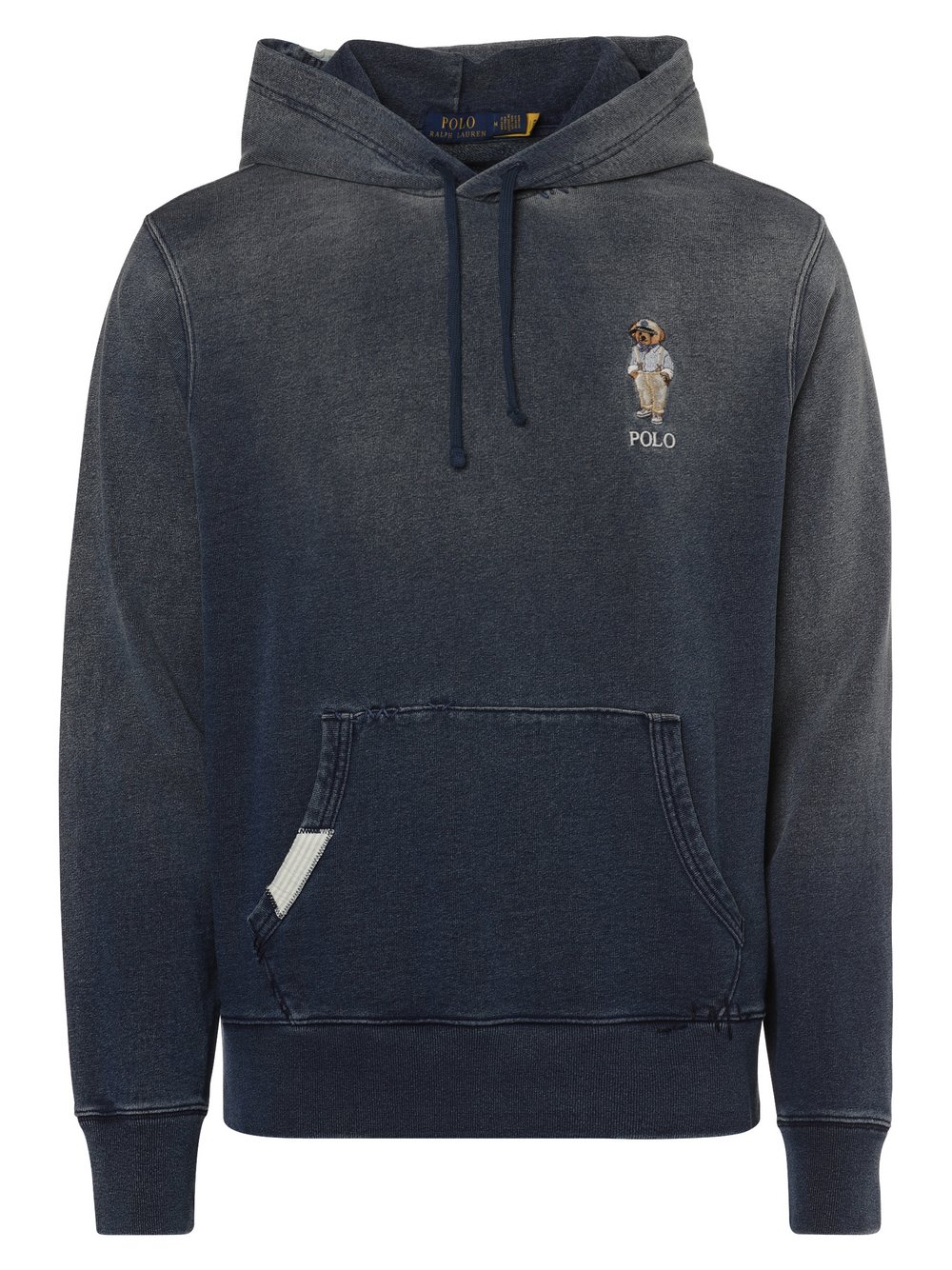 Polo Ralph Lauren Męski sweter z kapturem Mężczyźni Bawełna niebieski marmurkowy, S