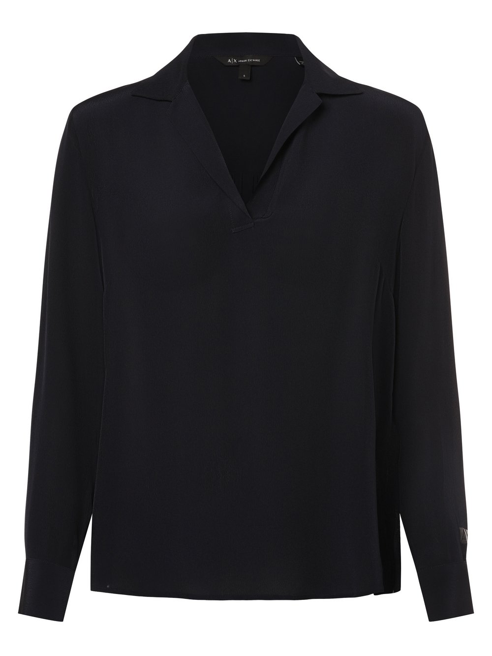 Armani Exchange Bluzka damska Kobiety Szyfon niebieski jednolity, S