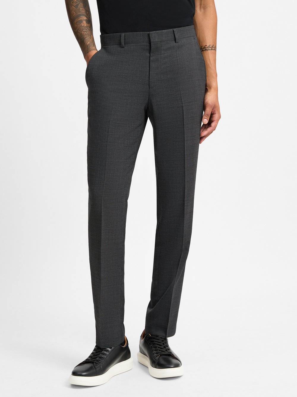 BOSS Spodnie H-Leon-MM-C-224 Mężczyźni Slim Fit szary jednolity, 25