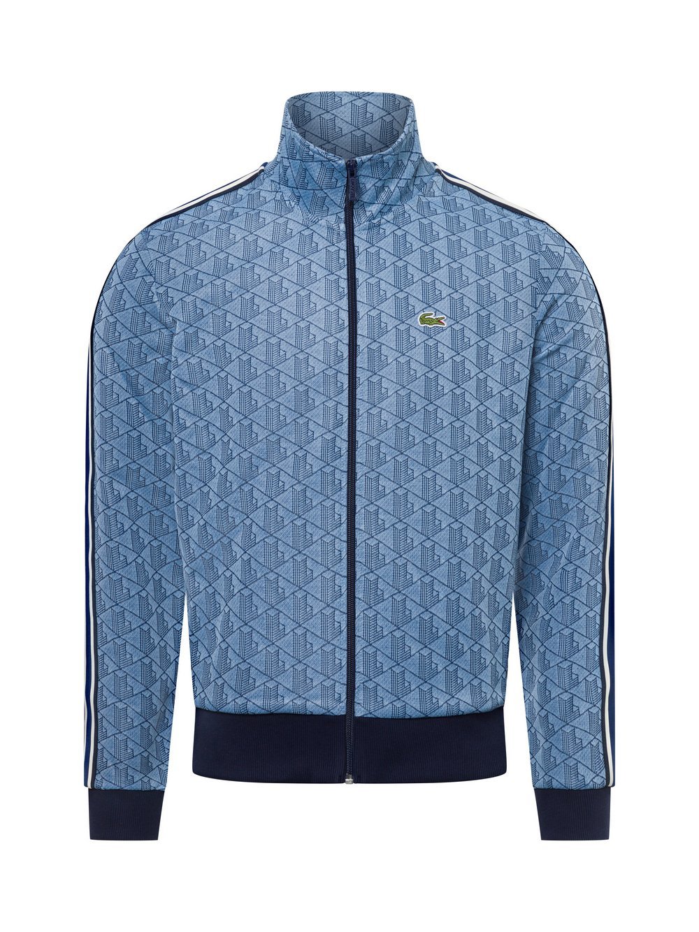 Lacoste Kurtka męska Mężczyźni Sztuczne włókno niebieski wzorzysty, 3