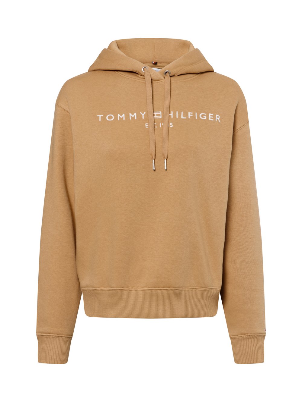 Tommy Hilfiger Damski sweter z kapturem Kobiety Bawełna brązowy wzorzysty, S