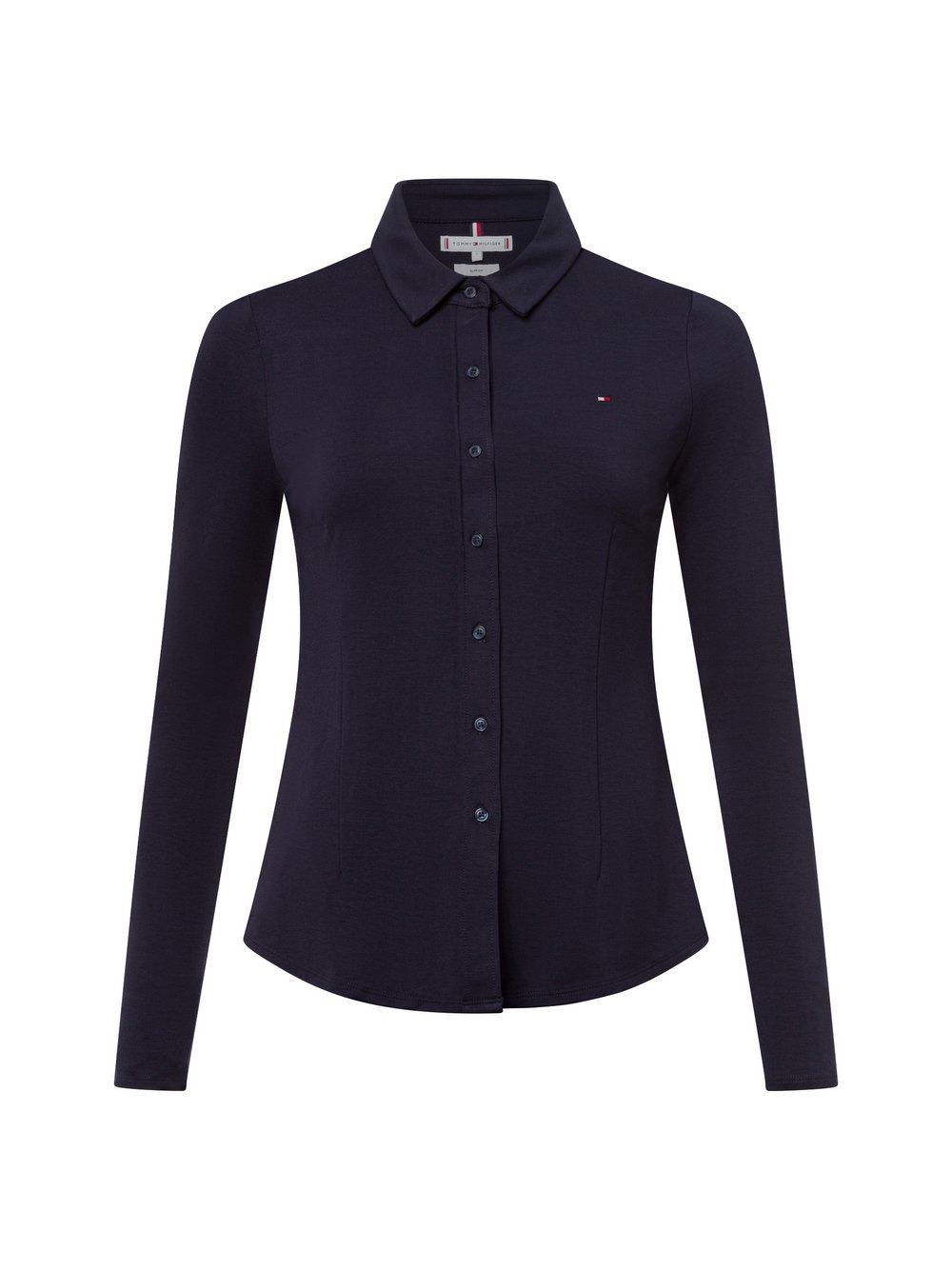 Tommy Hilfiger Bluzka damska Kobiety Dżersej niebieski jednolity, S