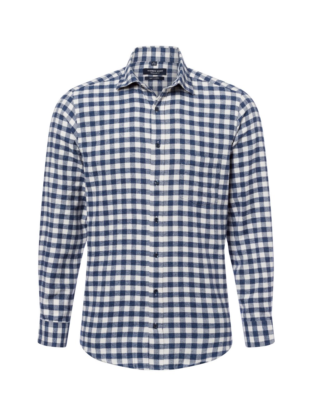 Andrew James Męska koszula casual Mężczyźni Regular Fit Bawełna niebieski w kratkę, S