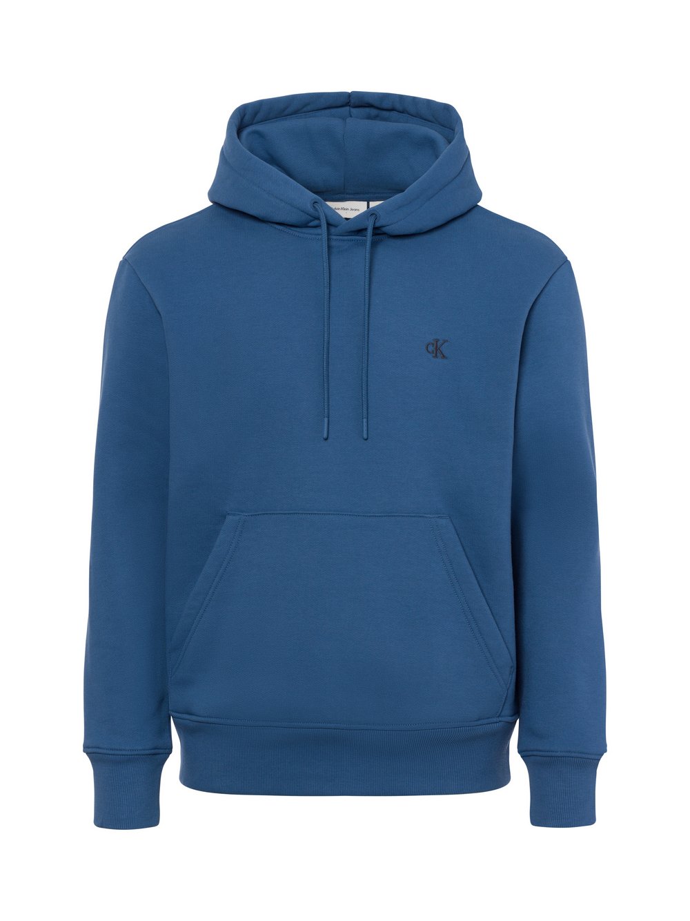 Calvin Klein Jeans Męski sweter z kapturem Mężczyźni Bawełna niebieski jednolity, S