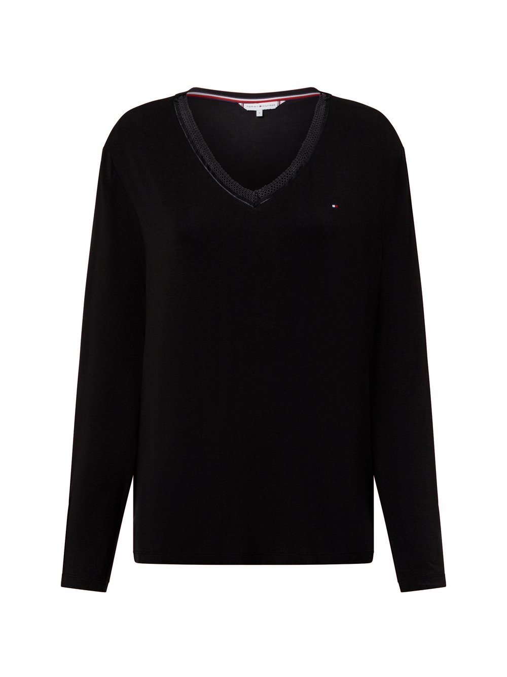 Tommy Hilfiger Damska koszulka do piżamy Kobiety Modal czarny jednolity, S
