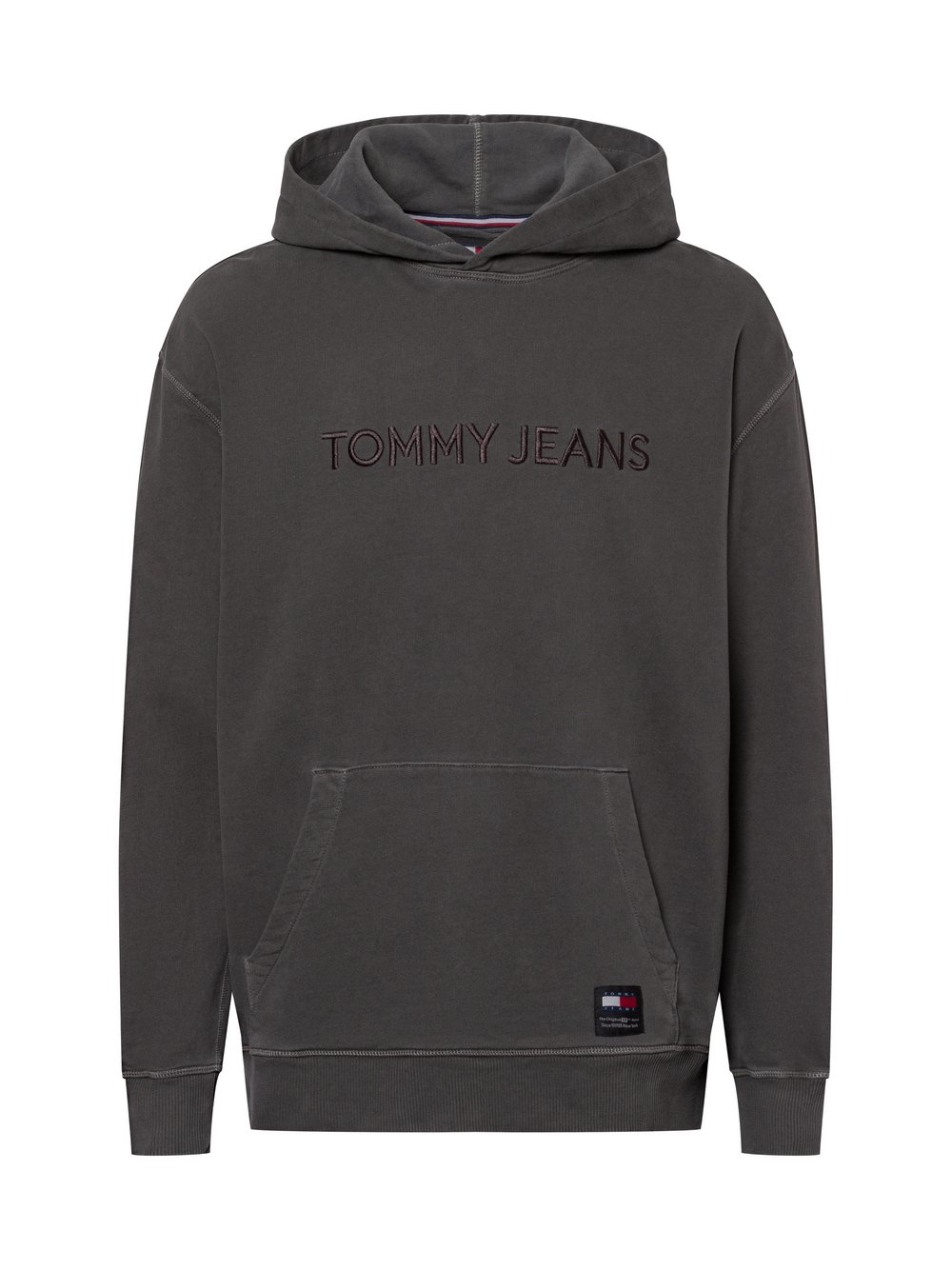 Tommy Jeans Męski sweter z kapturem Mężczyźni Bawełna szary jednolity, S