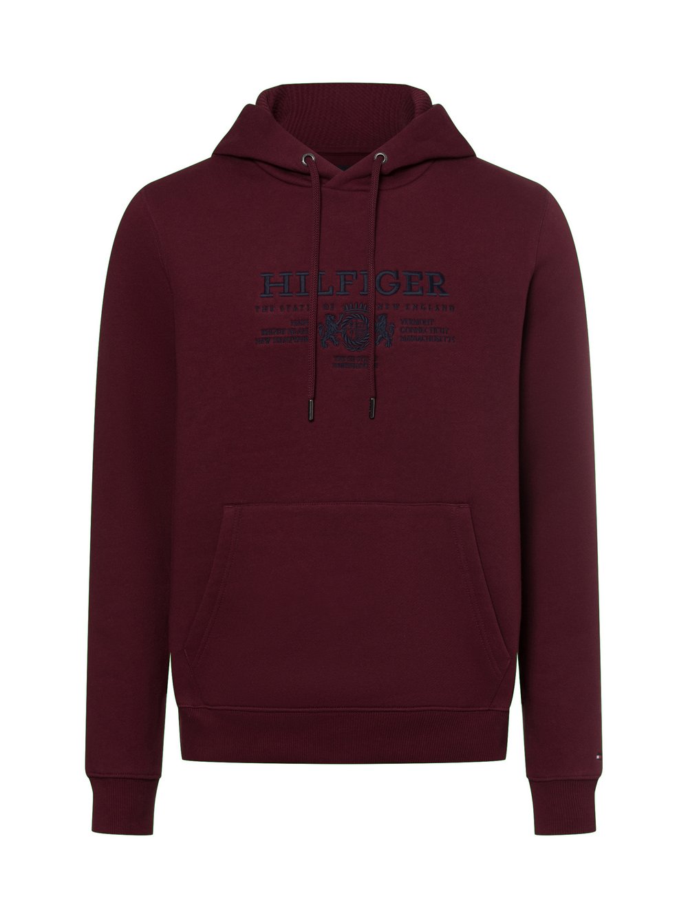 Tommy Hilfiger Męski sweter z kapturem Mężczyźni Bawełna czerwony jednolity, S