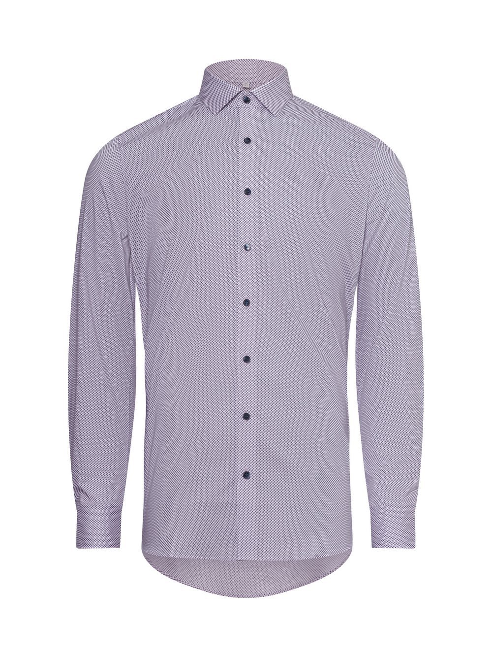 Olymp Level Five Koszula męska Mężczyźni Slim Fit Bawełna różowy wzorzysty, 38