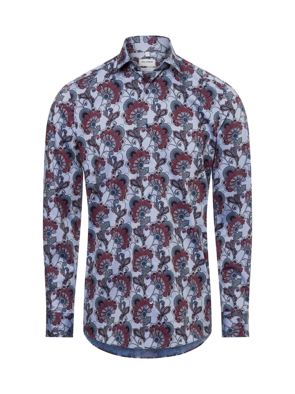 Olymp Level Five Koszula męska Mężczyźni Slim Fit Bawełna niebieski|wielokolorowy wzorzysty, 38