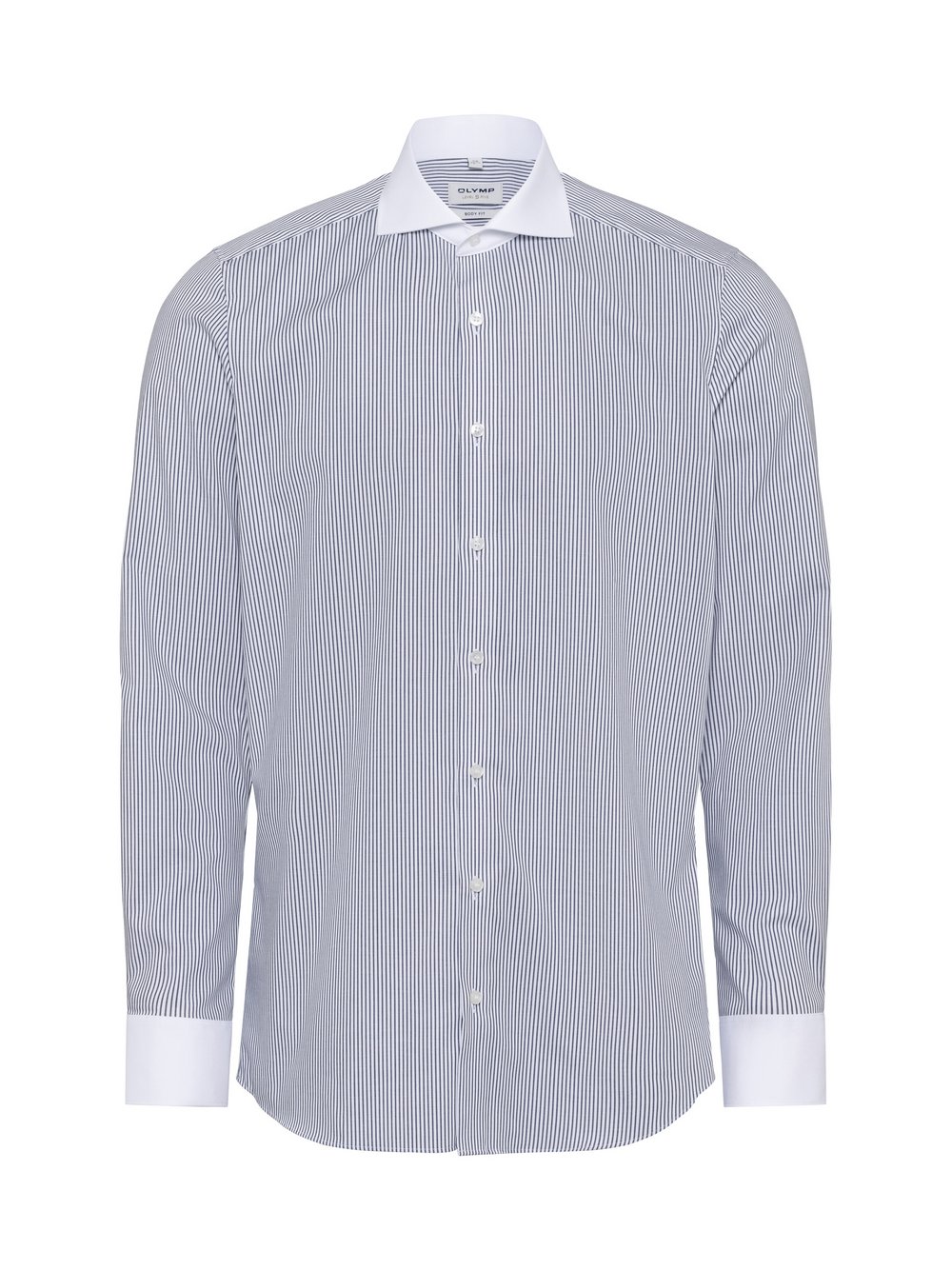 Olymp Level Five Koszula męska Mężczyźni Slim Fit Bawełna biały w paski, 38