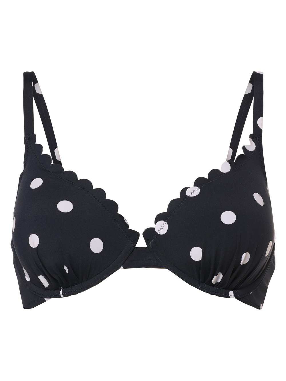 Lascana Damski stanik bikini - usztywniany Kobiety Sztuczne włókno niebieski|biały w kropki, 38C