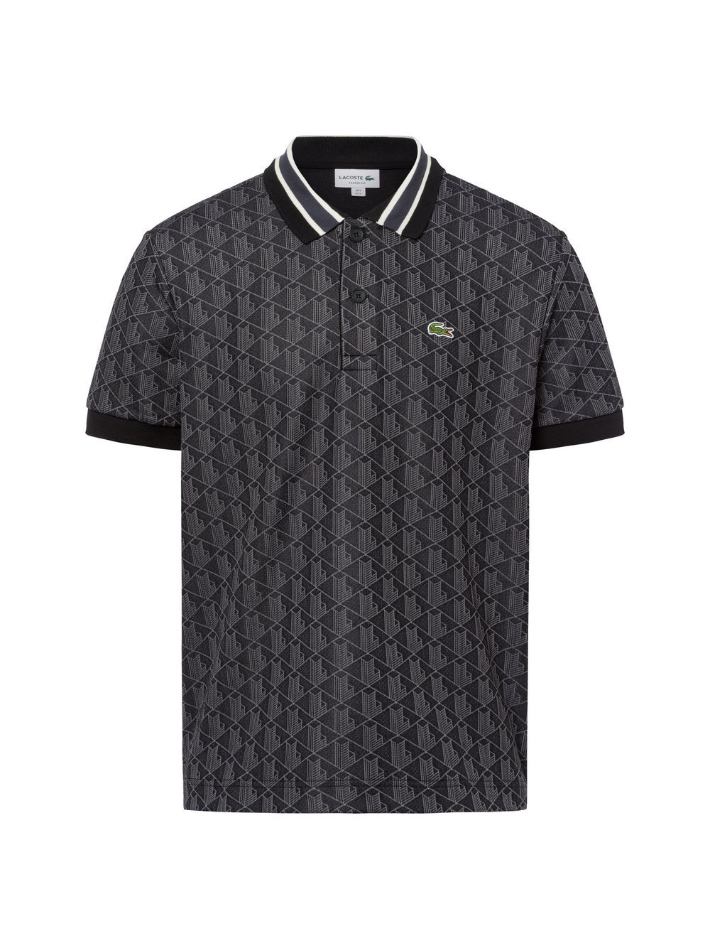 Lacoste Męska koszulka polo Mężczyźni Bawełna szary|czarny wzorzysty, 3