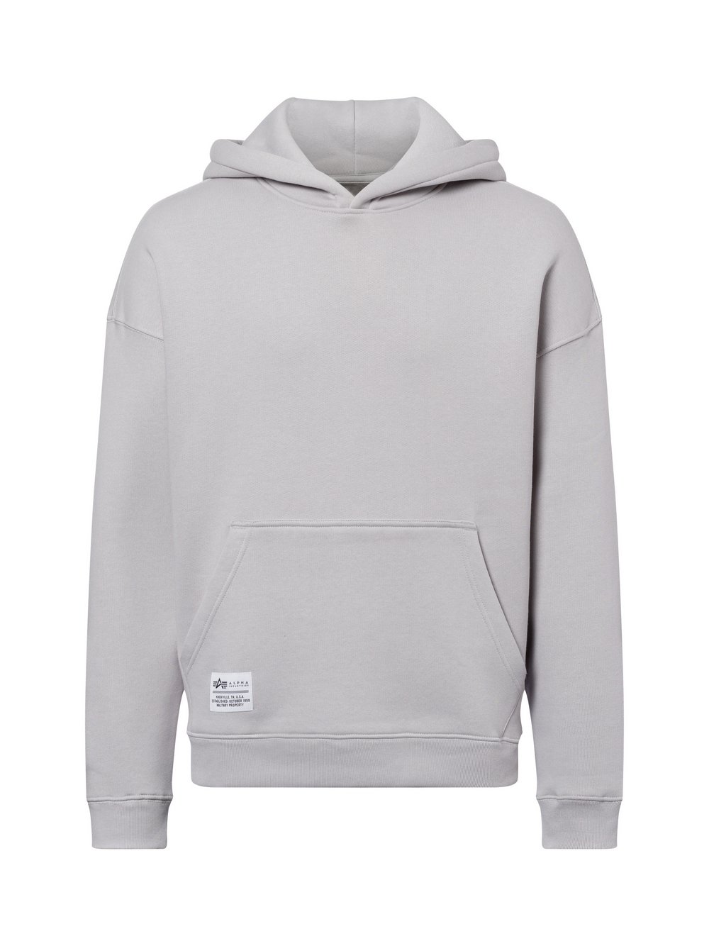 Alpha Industries Męski sweter z kapturem Mężczyźni Materiał dresowy szary jednolity, S