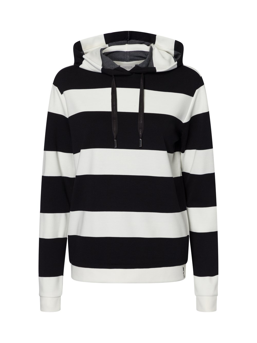 comma casual identity Damski sweter z kapturem Kobiety wiskoza czarny|biały w paski, 34
