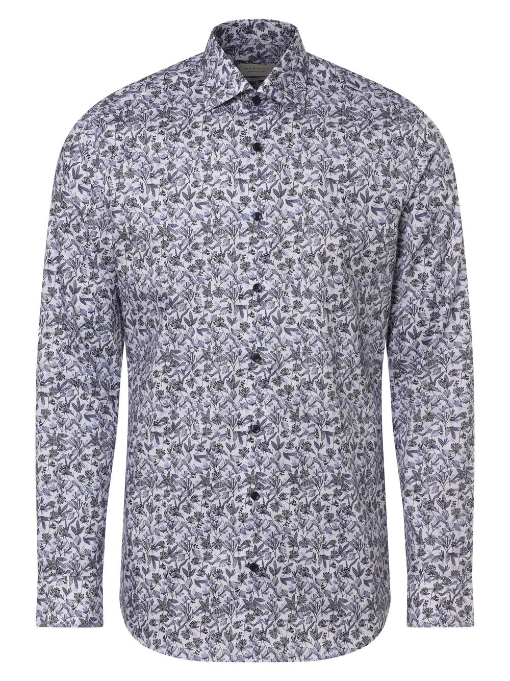 Eterna Slim Fit Koszula męska - non-iron Mężczyźni Slim Fit Bawełna niebieski wzorzysty, 38