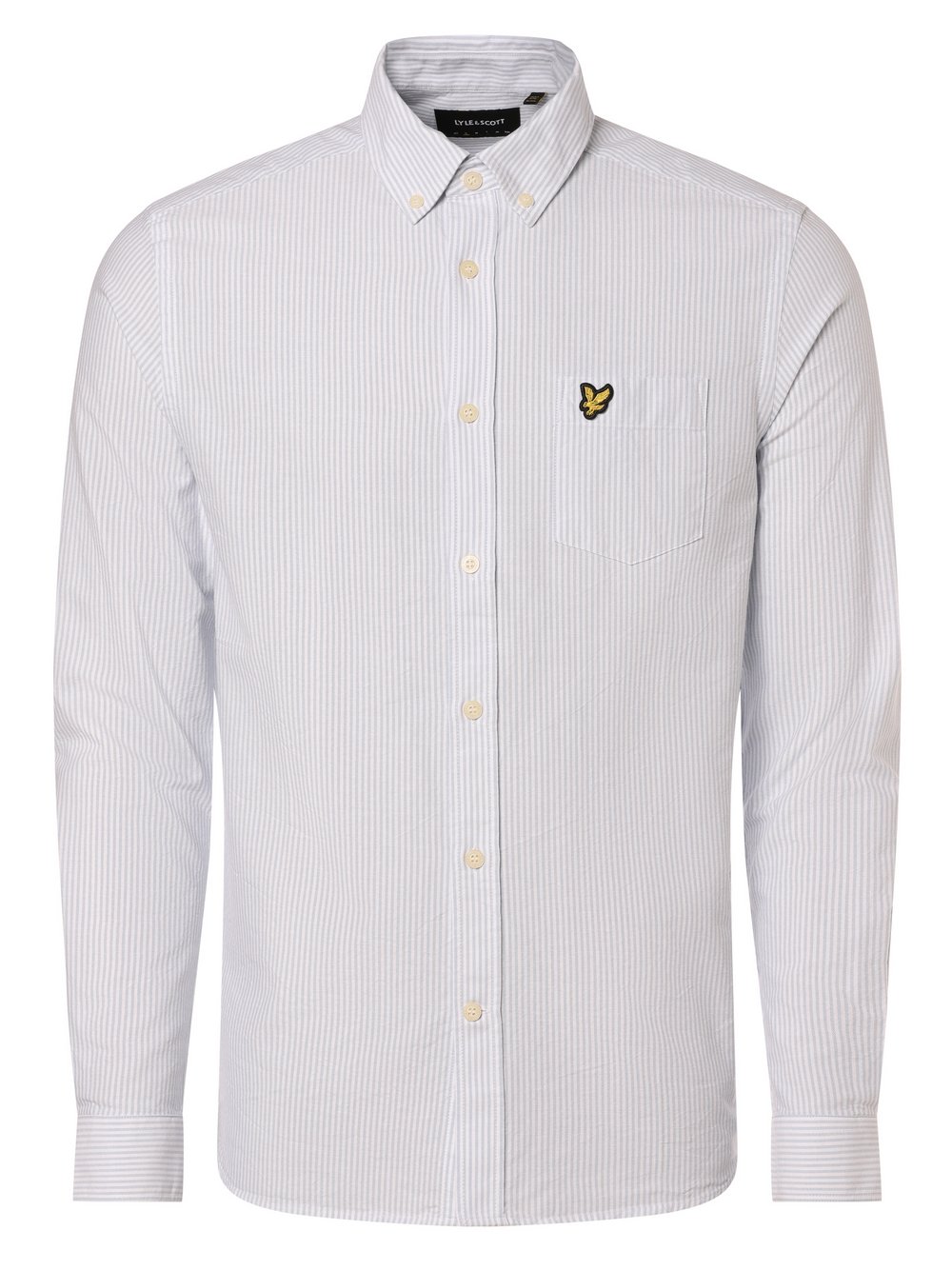 Lyle & Scott Koszula męska Mężczyźni Slim Fit Bawełna niebieski|biały w paski, M