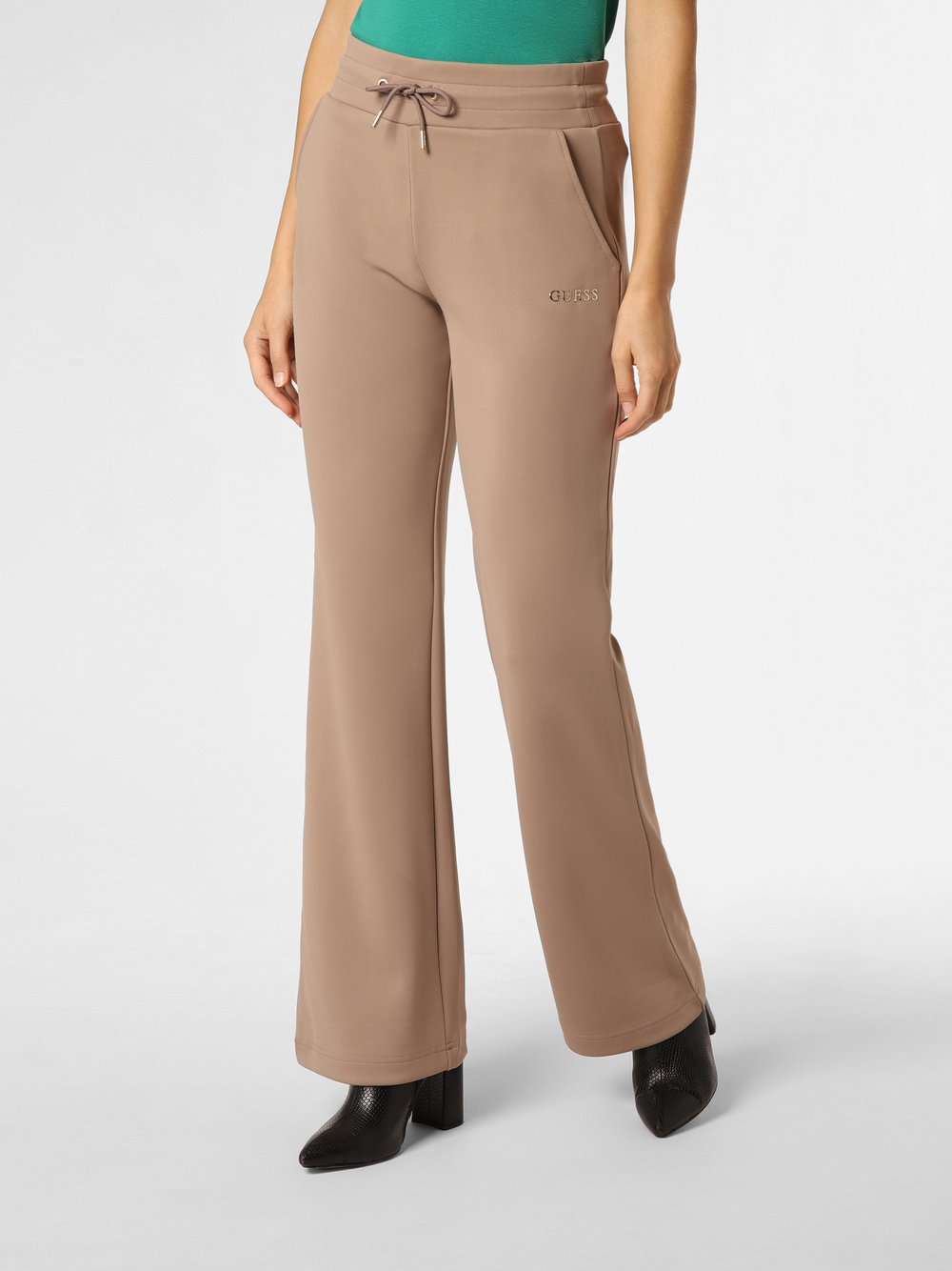 GUESS Spodnie Kobiety beżowy jednolity, S