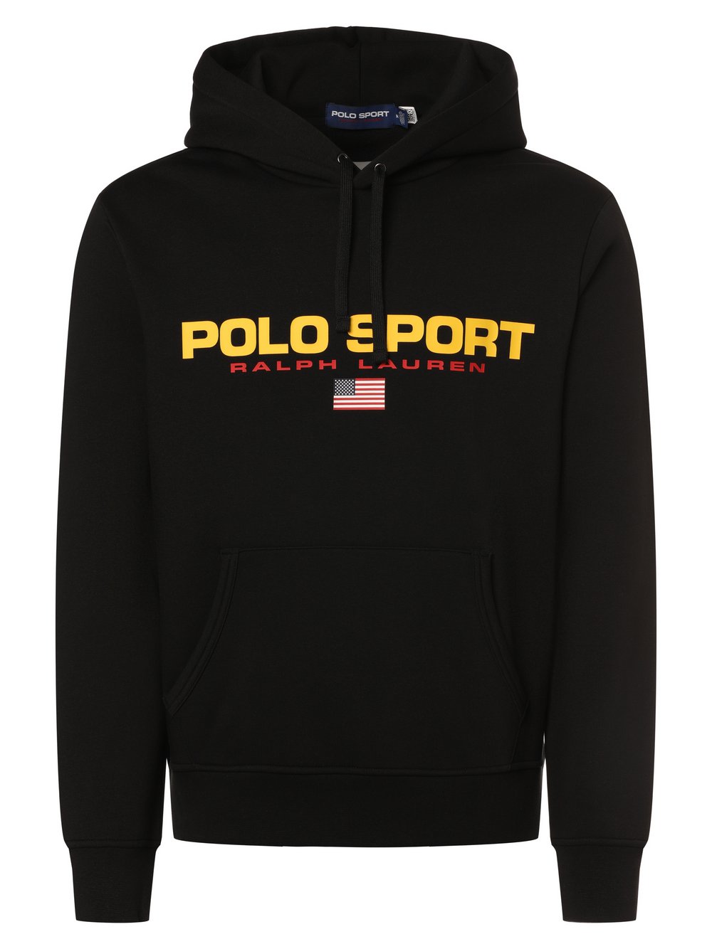 Polo Sport Męski sweter z kapturem Mężczyźni czarny nadruk, L