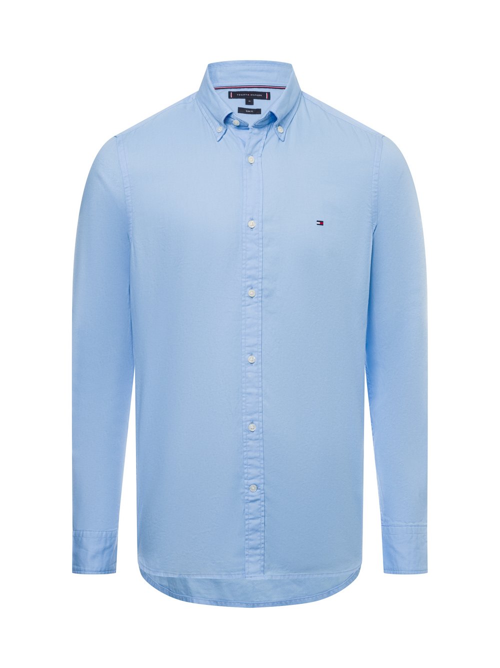 Tommy Hilfiger Koszula męska Mężczyźni Slim Fit Bawełna niebieski jednolity, M