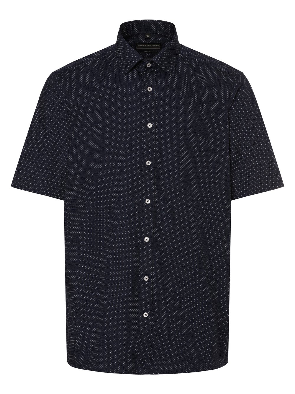 Finshley & Harding Koszula męska - Łatwe prasowanie Mężczyźni Modern Fit Bawełna niebieski w kropki, 38