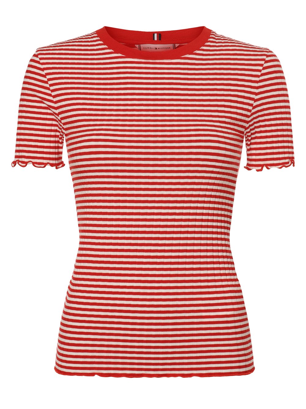 Tommy Hilfiger Koszulka damska Kobiety Modal czerwony|biały w paski, S
