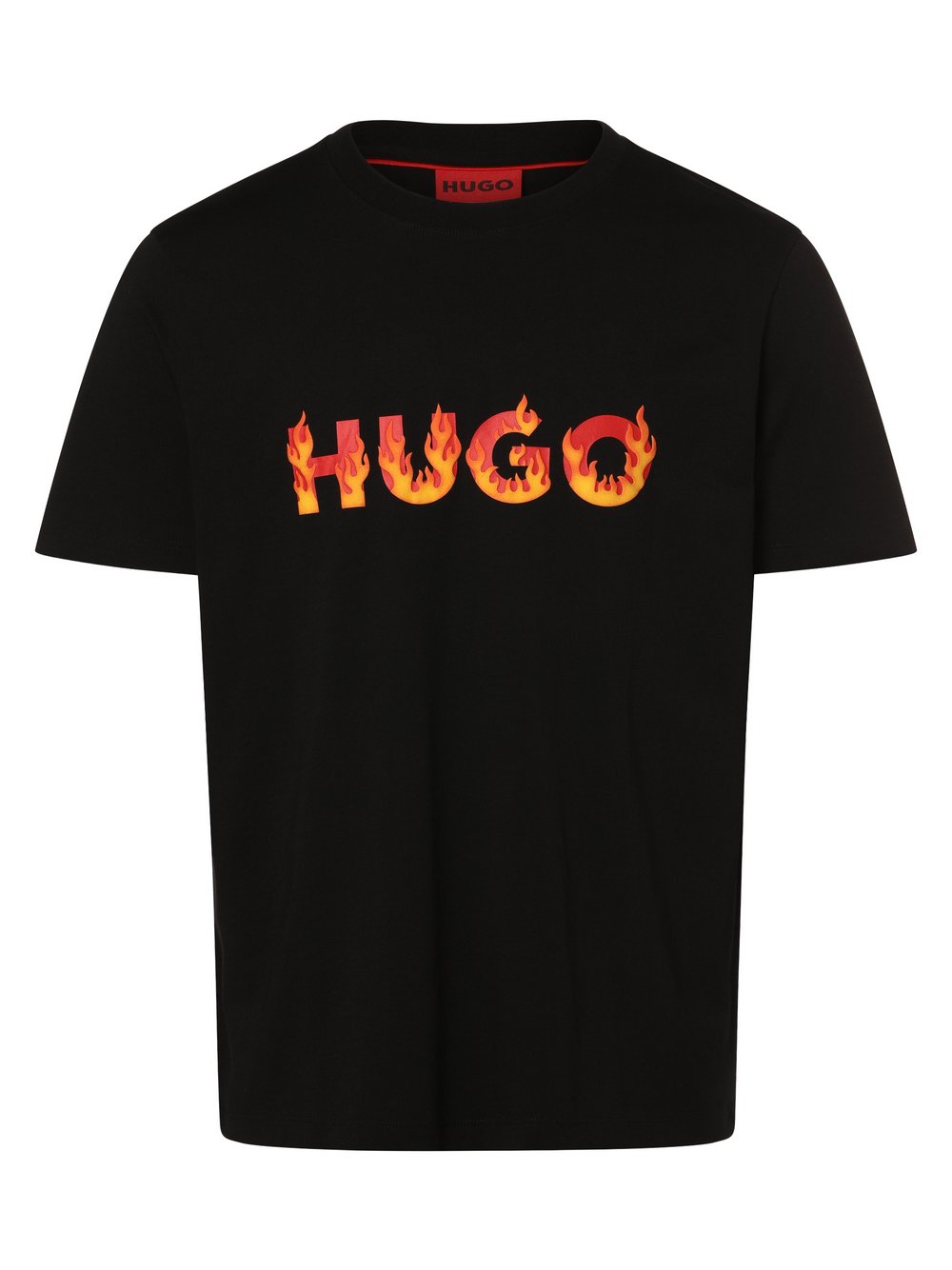 HUGO T-shirt męski Mężczyźni Dżersej czarny nadruk, XXL