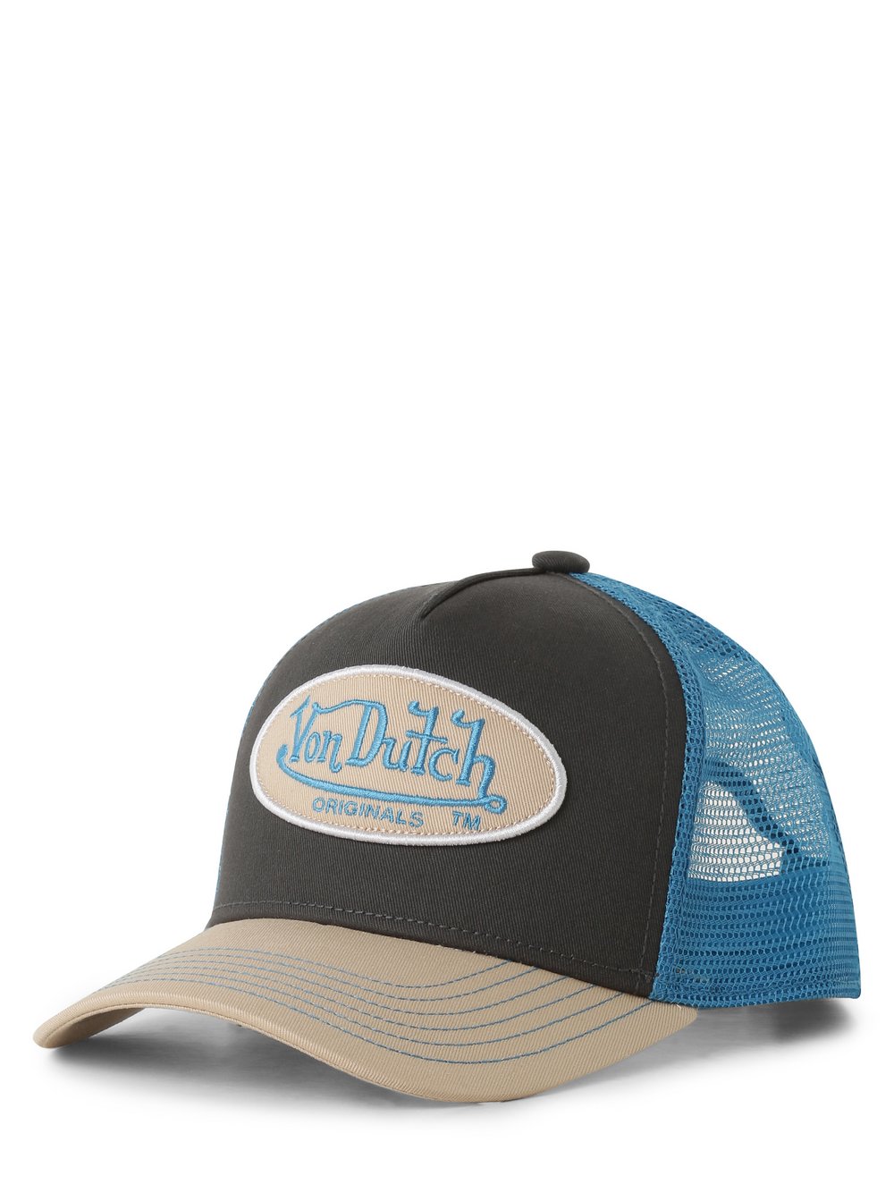 Von Dutch Czapka męska - Boston Mężczyźni niebieski|beżowy jednolity, ONE SIZE