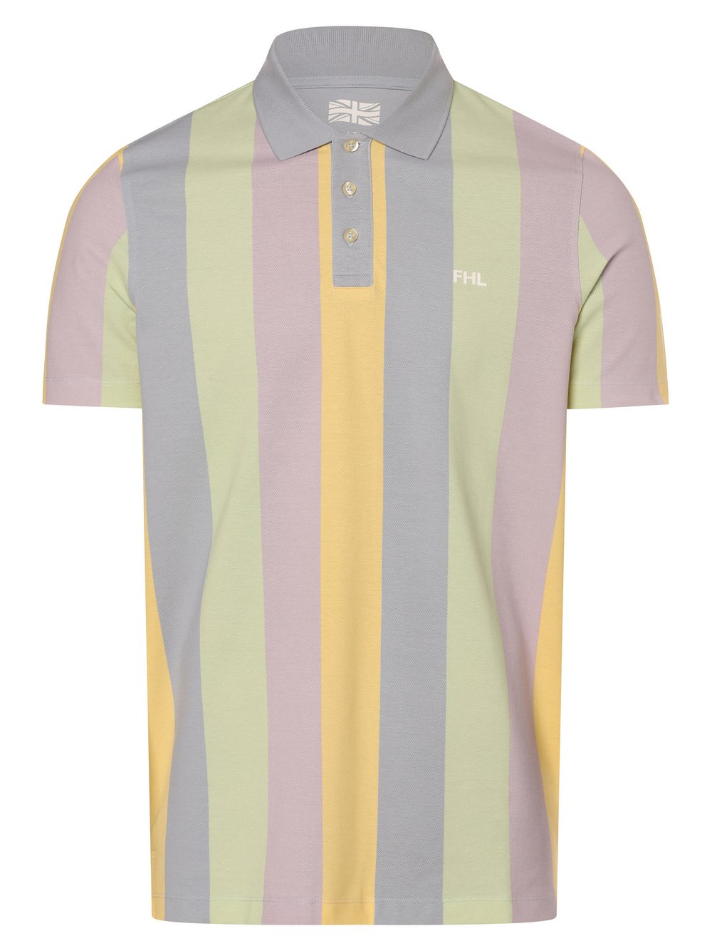 Finshley & Harding London Męska koszulka polo - Randy Mężczyźni Bawełna wielokolorowy|niebieski w paski, S