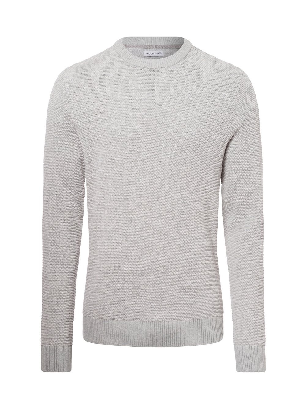 Jack & Jones Męski sweter z dzianiny - JJEGlobe Mężczyźni Bawełna szary jednolity, S