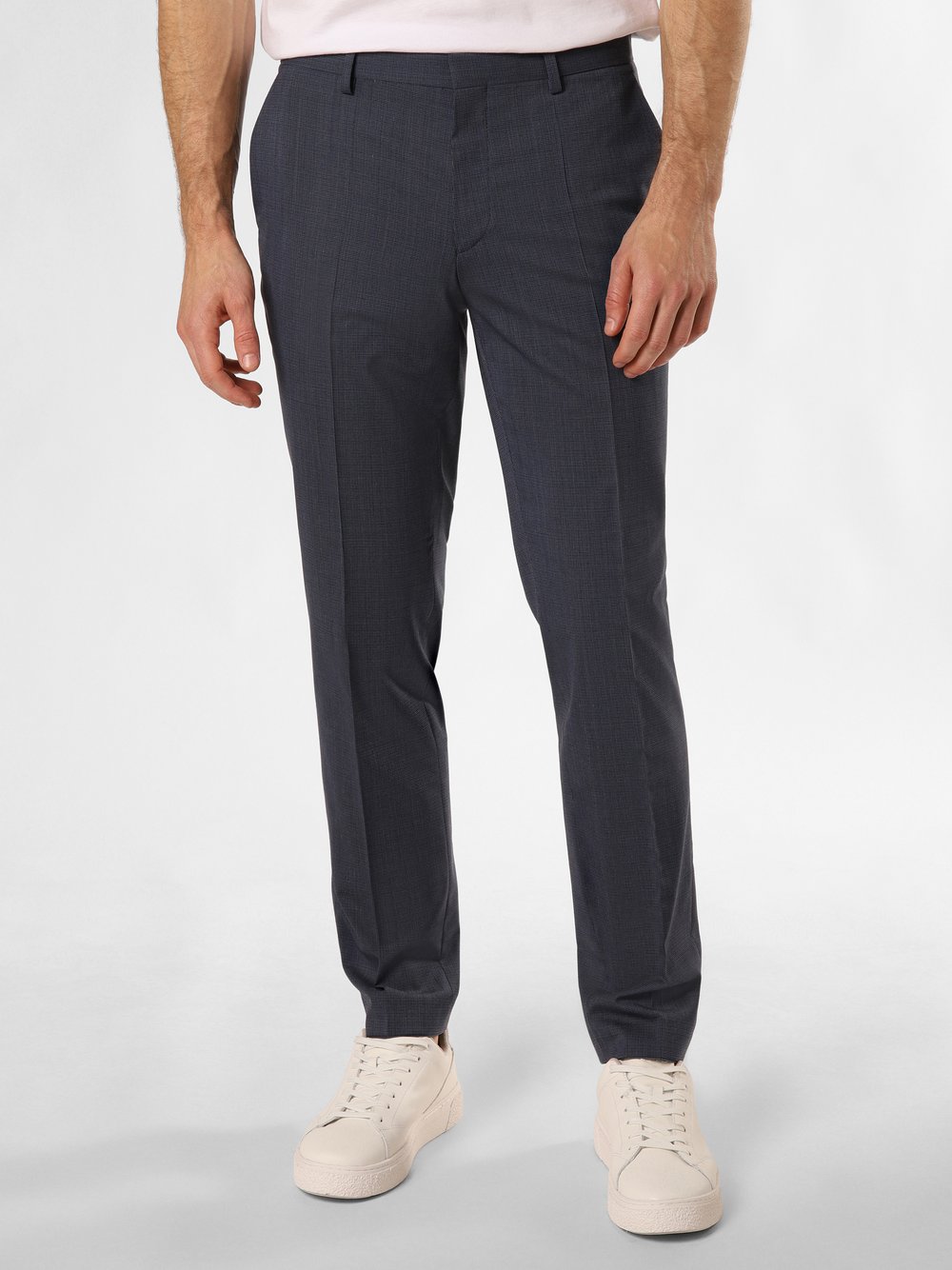 HUGO Spodnie - Hesten232X Mężczyźni Super Slim Fit niebieski w kratkę, 46
