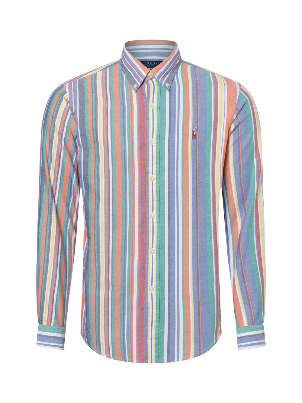 Polo Ralph Lauren Koszula męska Mężczyźni Regular Fit Bawełna pomarańczowy|zielony|wielokolorowy w paski, S
