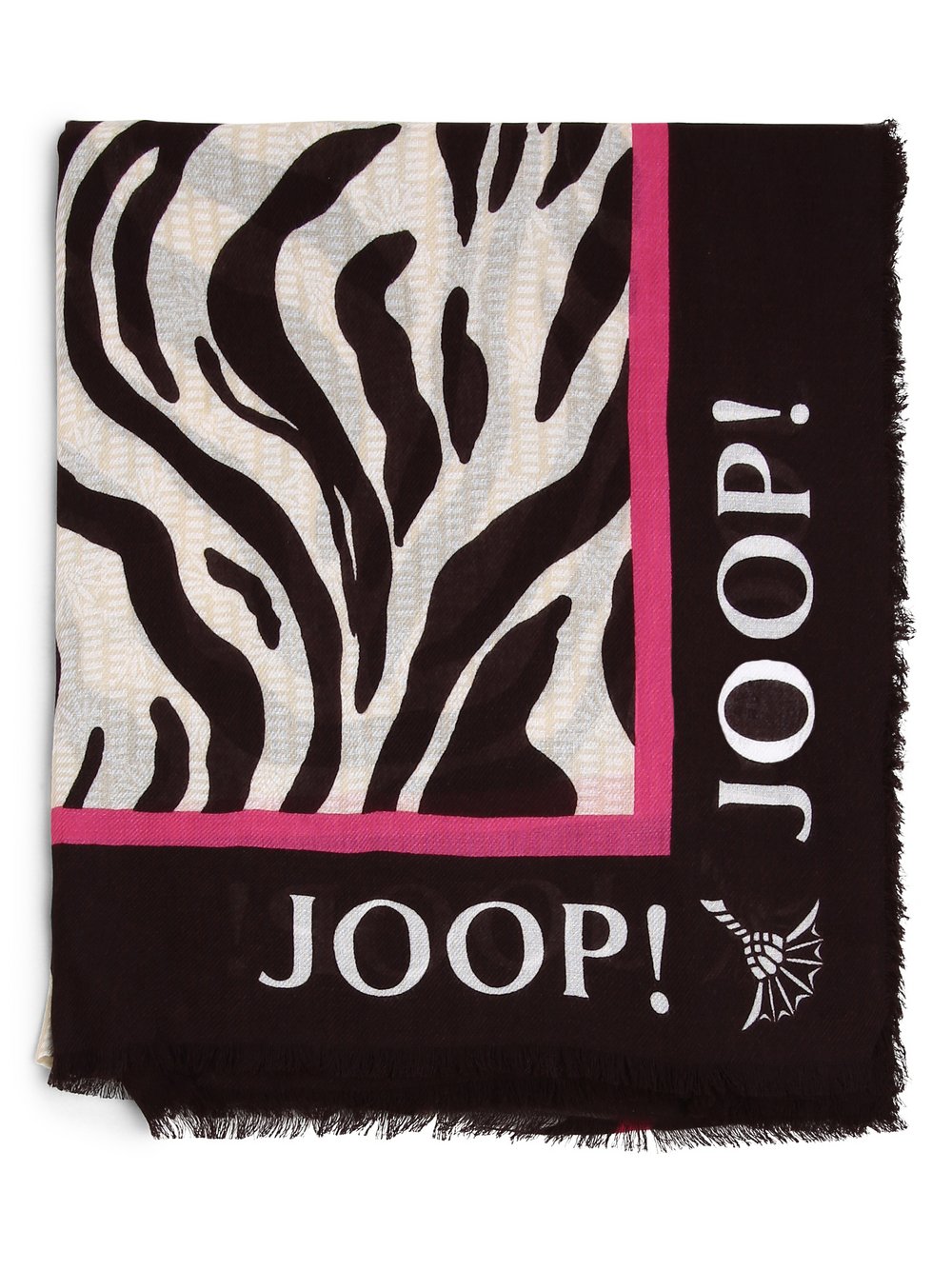JOOP! Szalik damski Kobiety Bawełna brązowy|wyrazisty róż|beżowy wzorzysty, ONE SIZE