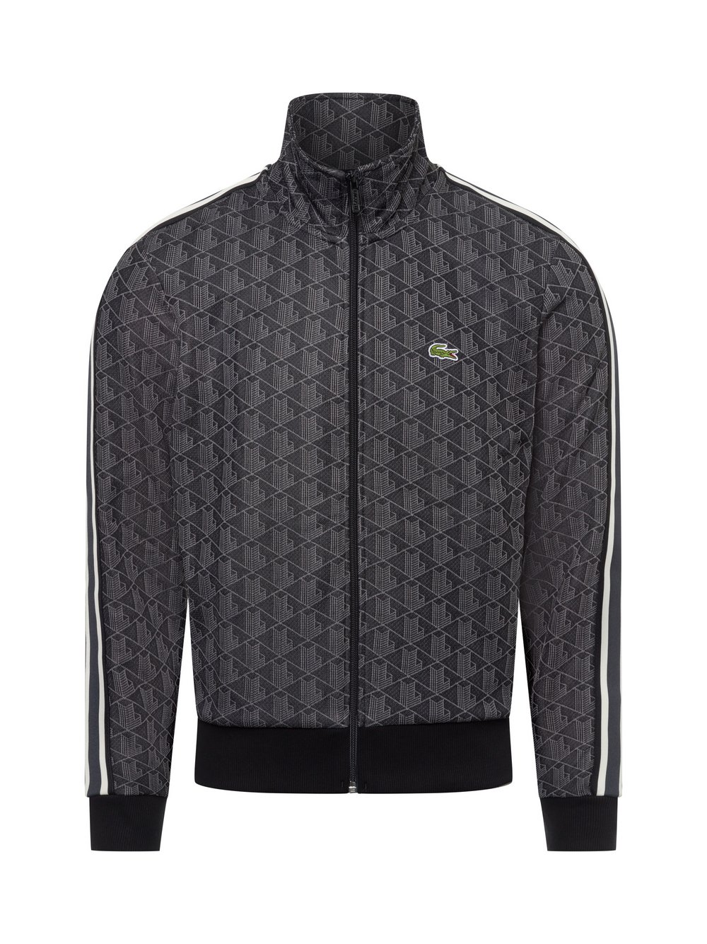 Lacoste Kurtka męska Mężczyźni Sztuczne włókno czarny wzorzysty, 3