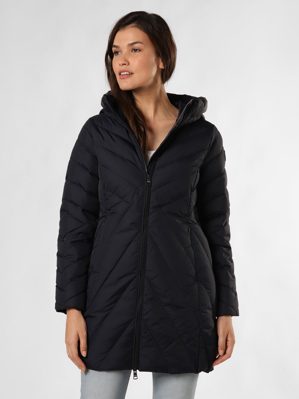 Tommy Hilfiger Damski płaszcz puchowy Kobiety Puch niebieski jednolity, S