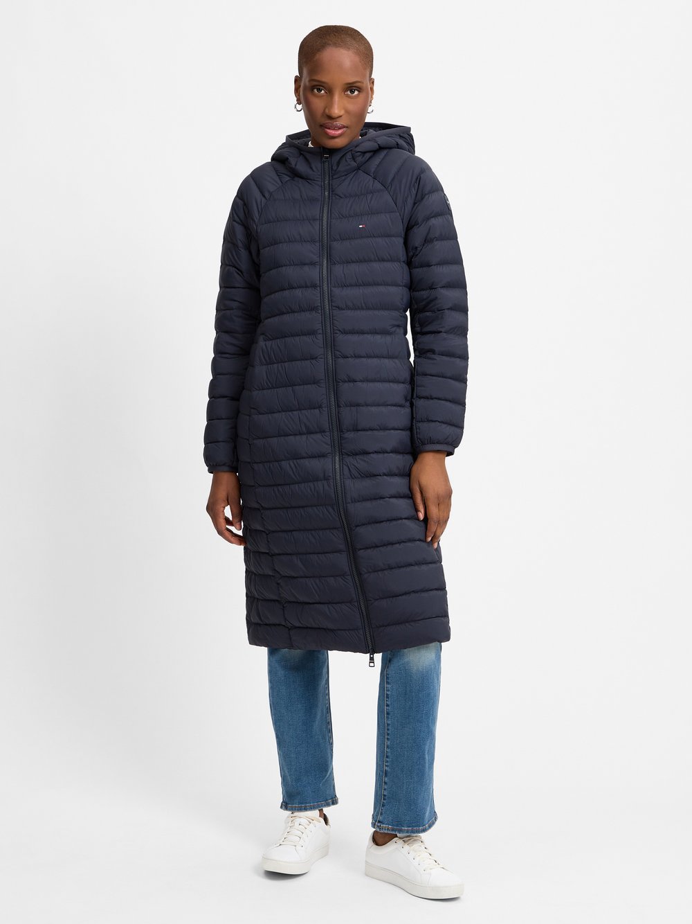 Tommy Hilfiger Damski płaszcz puchowy Kobiety niebieski jednolity, S