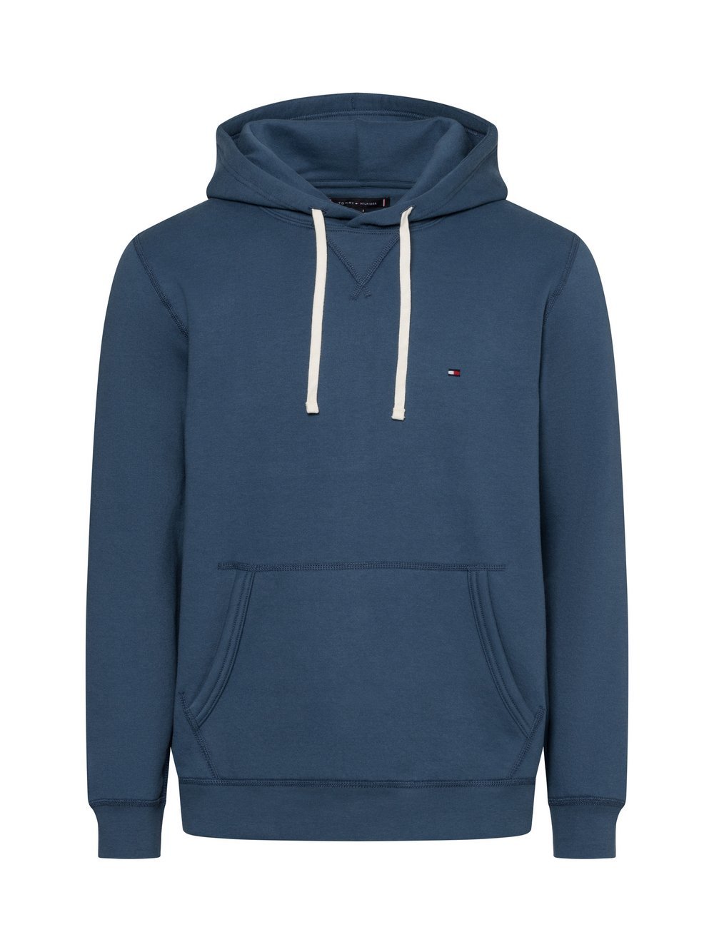 Tommy Hilfiger Męski sweter z kapturem Mężczyźni niebieski jednolity, S