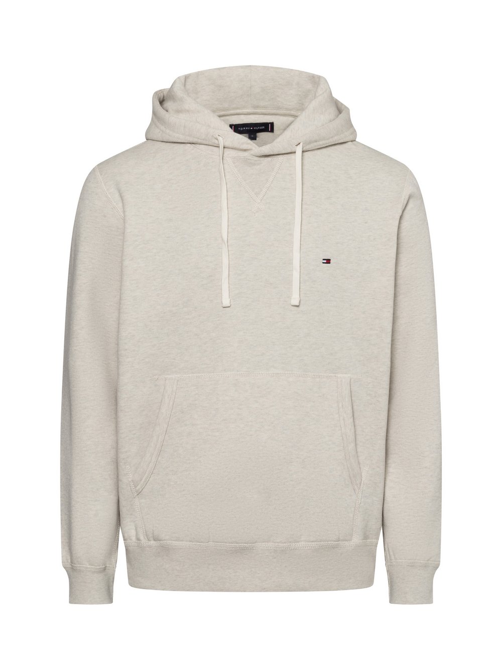 Tommy Hilfiger Męski sweter z kapturem Mężczyźni beżowy jednolity, S