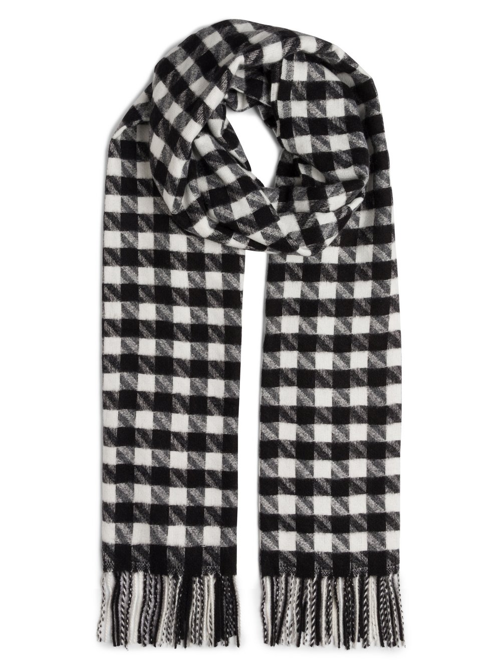 s.Oliver BLACK LABEL Szalik damski Kobiety czarny w kratkę, ONE SIZE