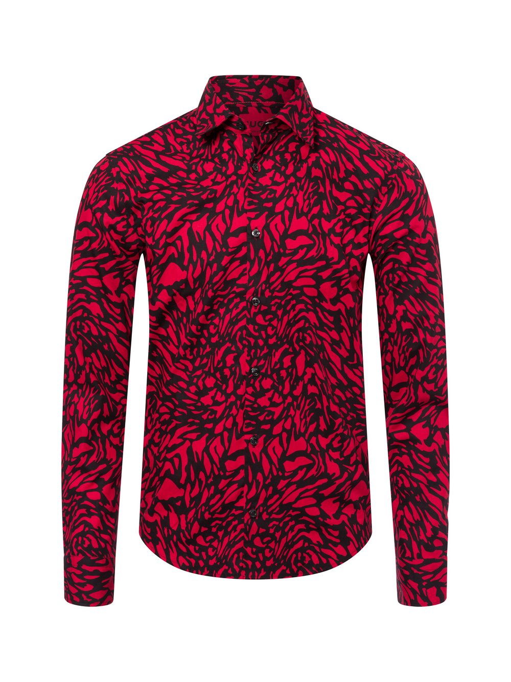 HUGO Męska koszula casual - Ermo Mężczyźni Slim Fit Bawełna czerwony wzorzysty, S