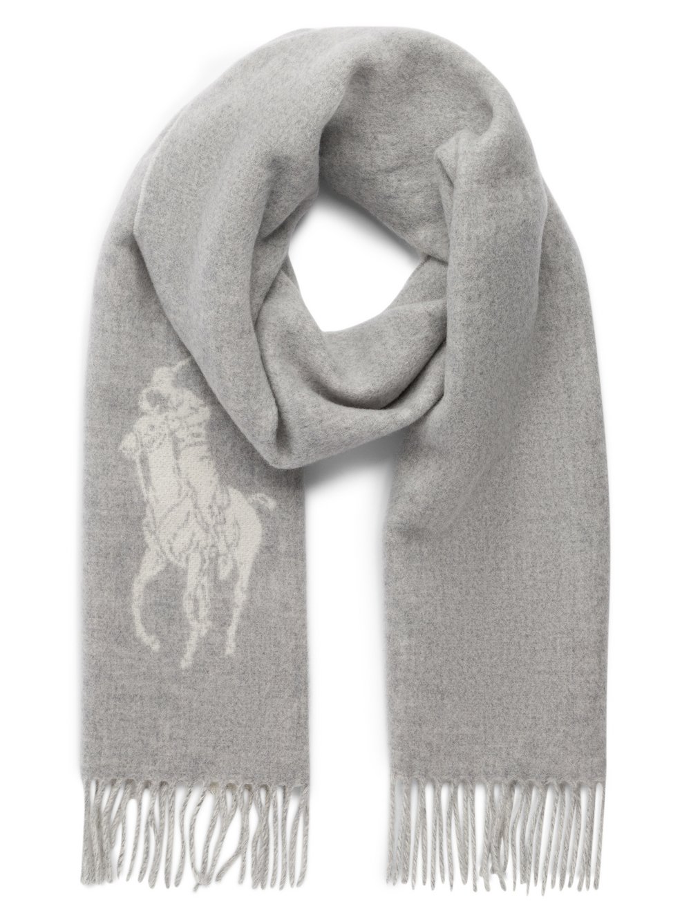 Polo Ralph Lauren Damski tkany szalik Kobiety Wełna szary|beżowy wzorzysty, ONE SIZE