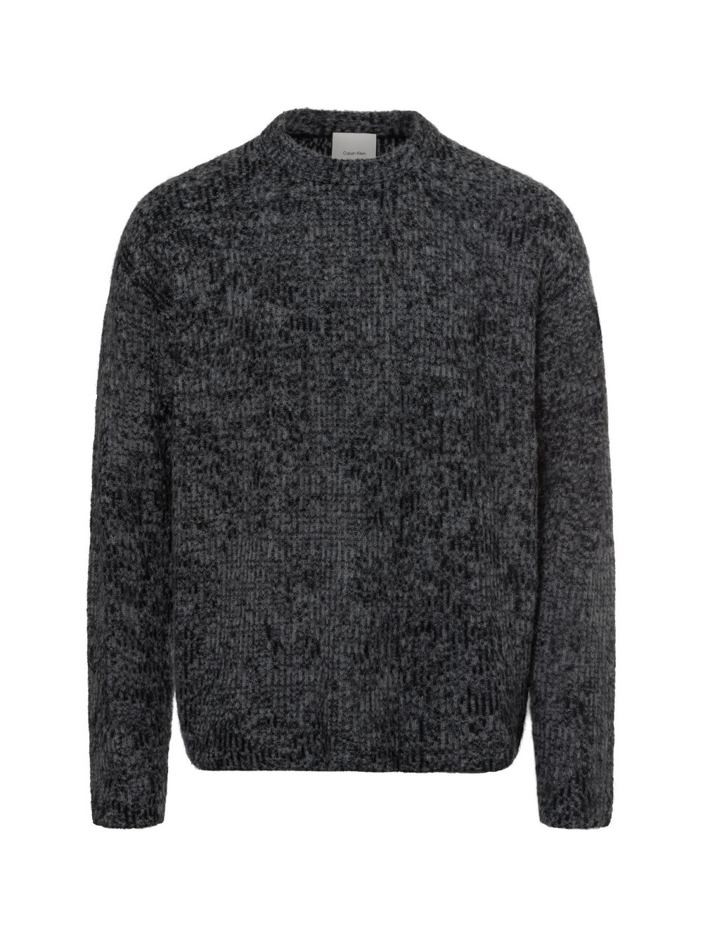 Calvin Klein Męski sweter z dzianiny Mężczyźni szary|czarny marmurkowy, S