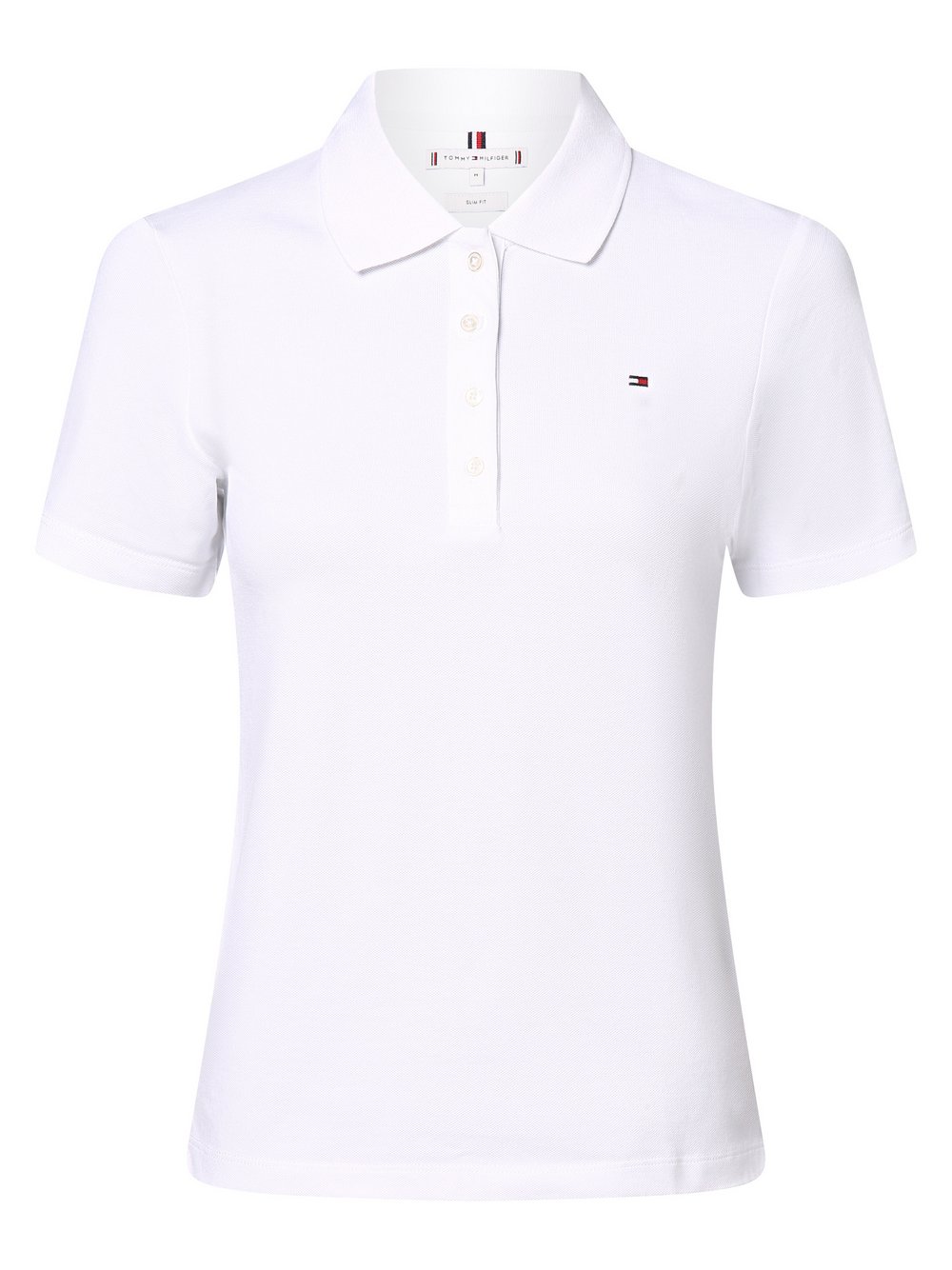 Tommy Hilfiger Damska koszulka polo Kobiety Bawełna biały jednolity, S