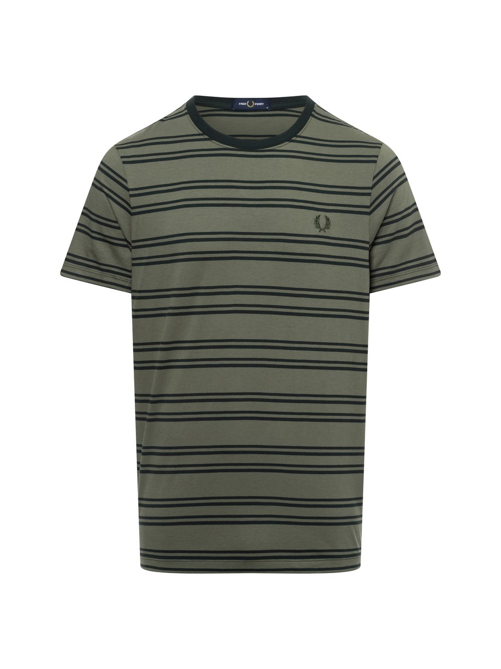 Fred Perry Koszulka męska Mężczyźni Bawełna zielony|czarny w paski, S
