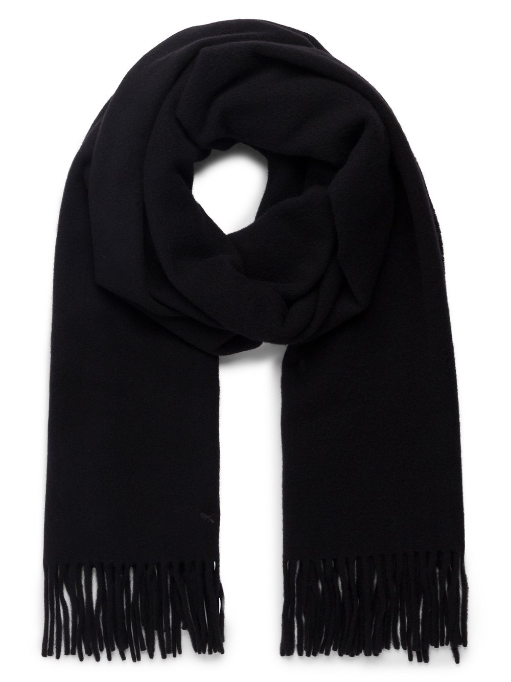 Max Mara Weekend Szalik damski - Duca Kobiety wełna ze strzyży czarny jednolity, ONE SIZE
