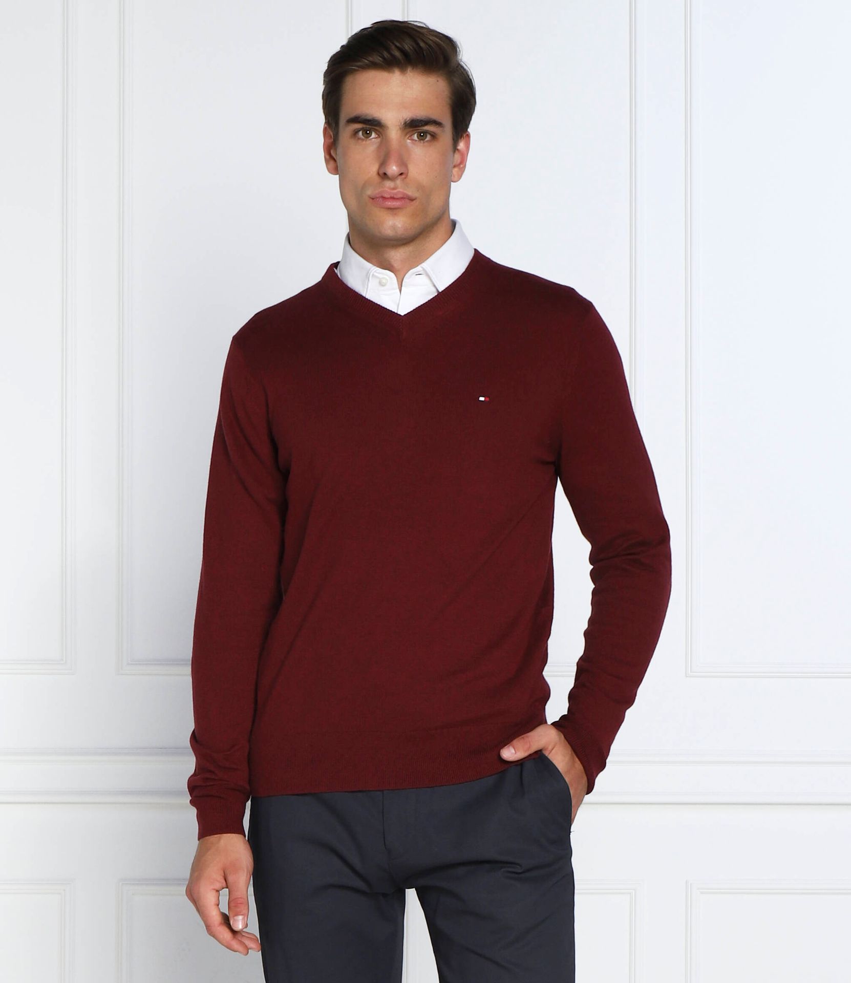 Tommy Hilfiger Sweter Regular Fit z dodatkiem kaszmiru