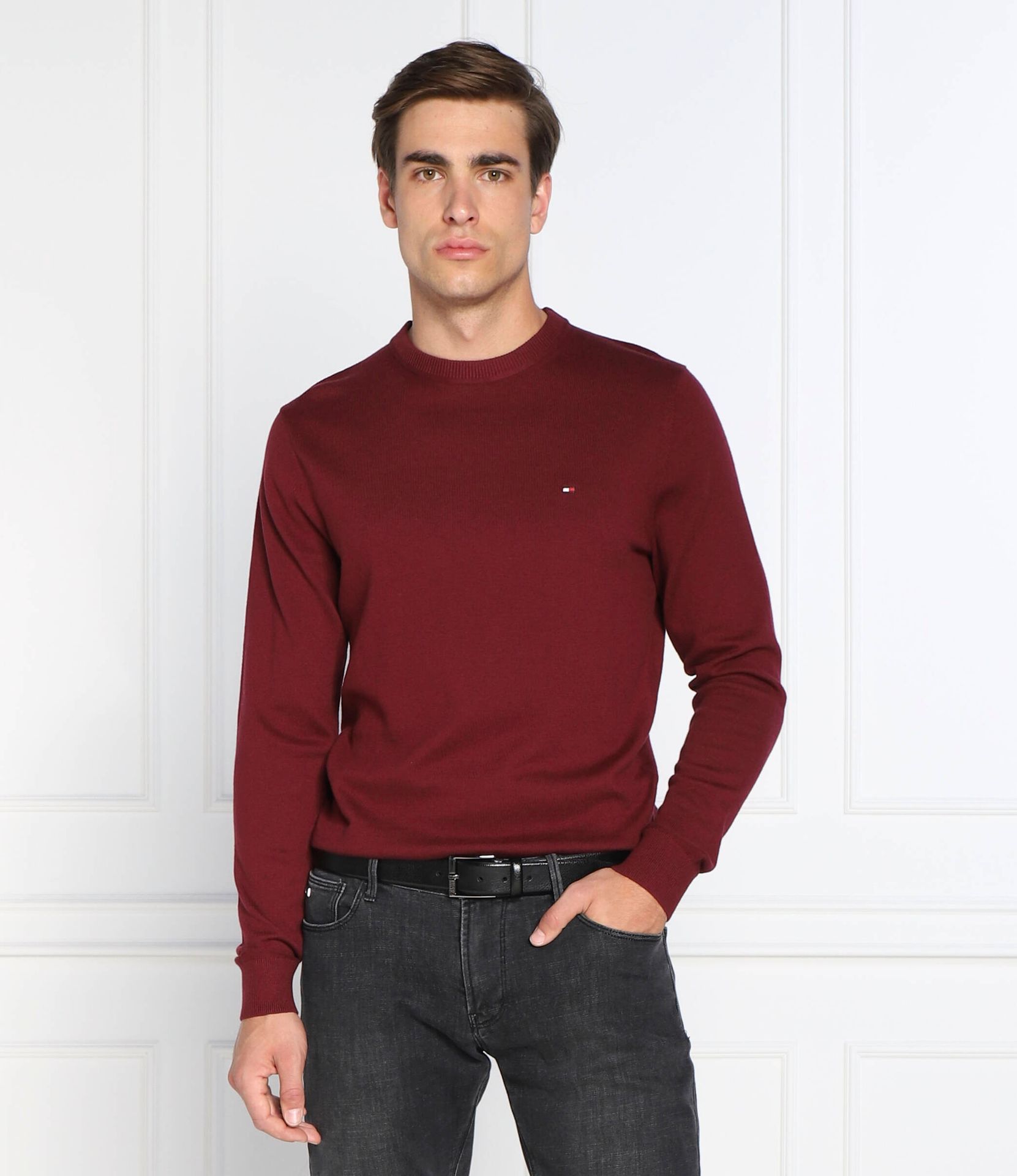 Tommy Hilfiger Sweter Regular Fit z dodatkiem kaszmiru