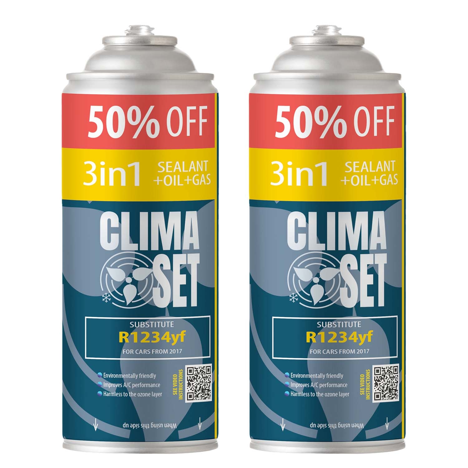 Gaz do klimatyzacji 3w1 ClimaSet R1234yf 2 x 470 g