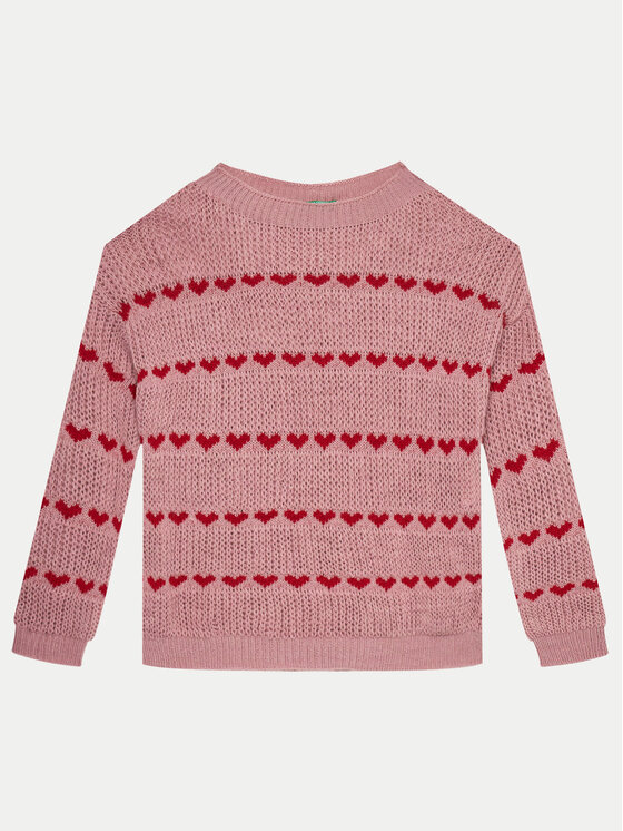 United Colors Of Benetton Sweter 1076Q106V Różowy Regular Fit
