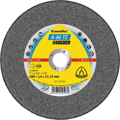 Klingspor Tarcza do ciecia A46TZ płaska 180 x 1.6 x 22 mm