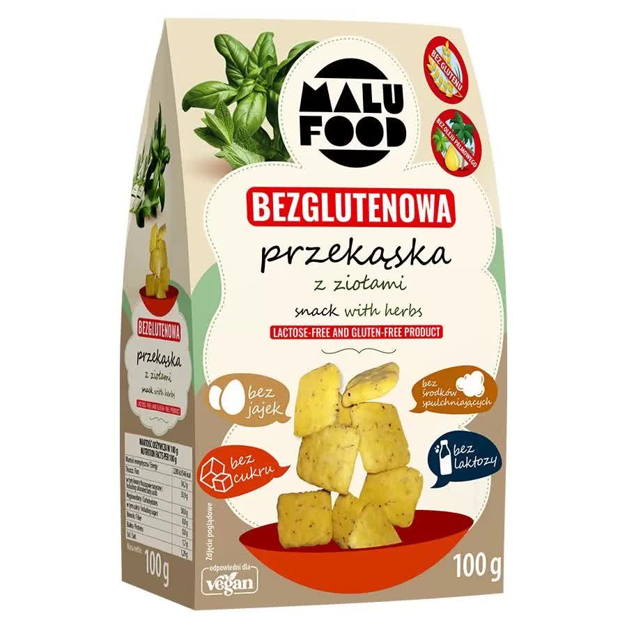 Bezglutenowa Przekąska z Ziołami Malu Food, 100g